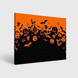Картина прямоугольная Хэллоуин тыквы и призраки