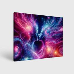Картина прямоугольная Космический поцелуй - неоновое свечение