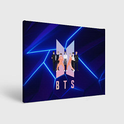 Картина прямоугольная BTS на темно-синем фоне