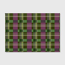 Холст прямоугольный Сливово-зелёная клетка, цвет: 3D-принт — фото 2