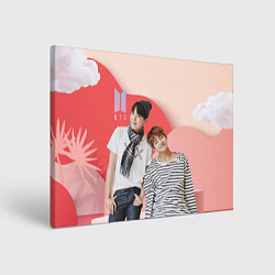 Холст прямоугольный BTS объемный фон сцены, цвет: 3D-принт