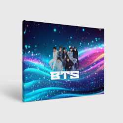 Картина прямоугольная BTS волнистый фон с блестками