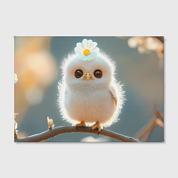 Холст прямоугольный Милый цыпленок с цветочком на лбу, цвет: 3D-принт — фото 2