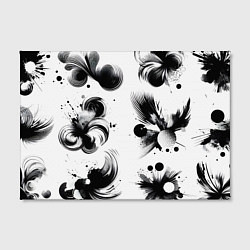 Холст прямоугольный Чёрно-белая абстракция нейроарт, цвет: 3D-принт — фото 2