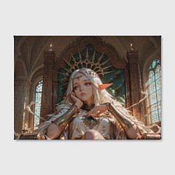 Холст прямоугольный Беловолосая королева эльфов на троне, цвет: 3D-принт — фото 2