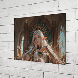 Холст прямоугольный Беловолосая королева эльфов на троне, цвет: 3D-принт — фото 2