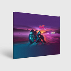 Холст прямоугольный Venom near his motorcycle - ai art fantasy, цвет: 3D-принт