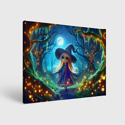 Картина прямоугольная Ведьмочка-малютка в ночь на хэллоуин