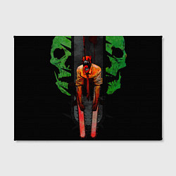 Холст прямоугольный Дэндзи с черепами Человек бензопила, цвет: 3D-принт — фото 2