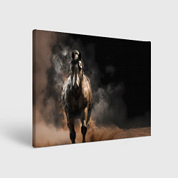 Картина прямоугольная Лошадь на черном фоне