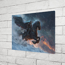 Холст прямоугольный Всадник на лошади в снежную бурю, цвет: 3D-принт — фото 2