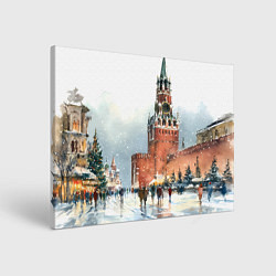 Холст прямоугольный Новогодний Кремль, цвет: 3D-принт