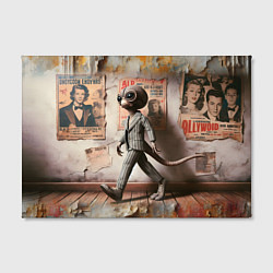 Холст прямоугольный Пришелец в костюме в полосочку, цвет: 3D-принт — фото 2