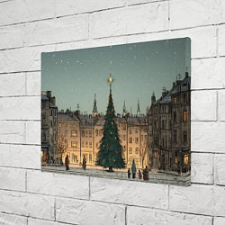 Холст прямоугольный Новогодняя елка во дворе, цвет: 3D-принт — фото 2