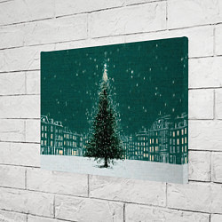 Холст прямоугольный Новый год в зеленом стиле, цвет: 3D-принт — фото 2