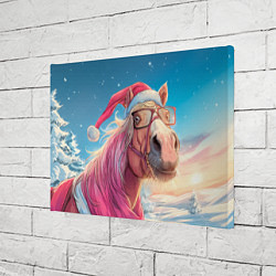 Холст прямоугольный Новогодняя лошадь в очках, цвет: 3D-принт — фото 2