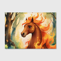 Холст прямоугольный Милая огненная лошадь, цвет: 3D-принт — фото 2