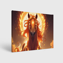 Картина прямоугольная Огненная лошадь в свечении