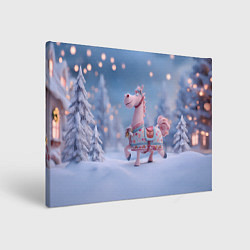 Картина прямоугольная Новогодняя милая лошадка