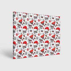 Холст прямоугольный Новогодние черепа, цвет: 3D-принт