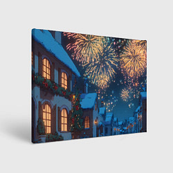 Картина прямоугольная Праздничный новогодний салют