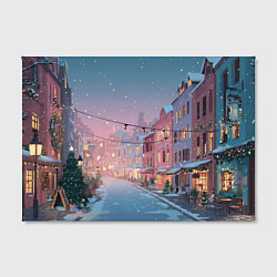 Холст прямоугольный Новогодняя улица, цвет: 3D-принт — фото 2