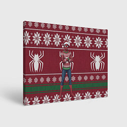 Картина прямоугольная Человек паук в вязаном свитере - новый год