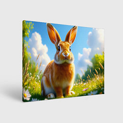 Картина прямоугольная Солнечный кролик на лугу