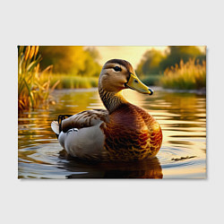 Холст прямоугольный Утка на пруду, цвет: 3D-принт — фото 2