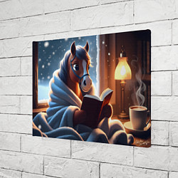Холст прямоугольный Лошадка с книгой, цвет: 3D-принт — фото 2