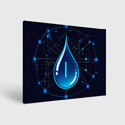 Холст прямоугольный Киберкапля группа крови I, цвет: 3D-принт