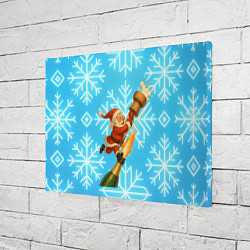 Холст прямоугольный Санта летит на пробке шампанского, цвет: 3D-принт — фото 2