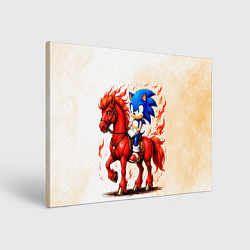 Картина прямоугольная Соник верхом на коне