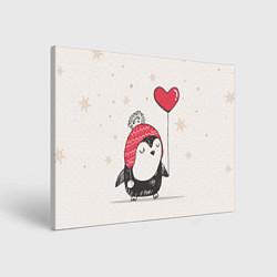 Холст прямоугольный Влюбленный пингвин, цвет: 3D-принт