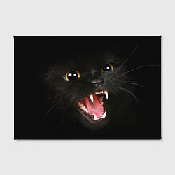 Холст прямоугольный Черный кот, цвет: 3D-принт — фото 2