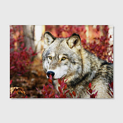 Холст прямоугольный Волк в кустах, цвет: 3D-принт — фото 2