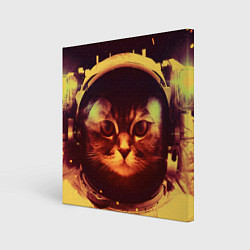 Холст квадратный Кот космонавт, цвет: 3D-принт