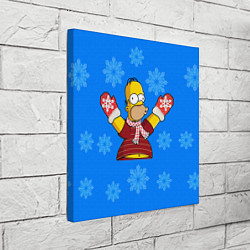 Холст квадратный Новогодний Гомер, цвет: 3D-принт — фото 2