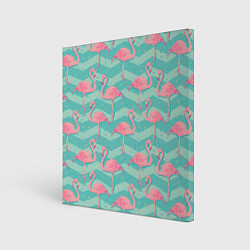 Холст квадратный Flamingo Pattern, цвет: 3D-принт
