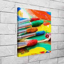 Холст квадратный Кисти и краски, цвет: 3D-принт — фото 2