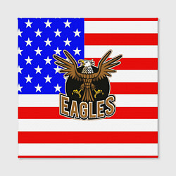 Холст квадратный Американский орёл, цвет: 3D-принт — фото 2