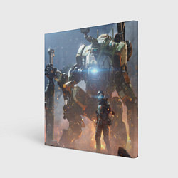 Холст квадратный Titanfall: Attack Robots, цвет: 3D-принт