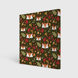 Холст квадратный Осенние лисички, цвет: 3D-принт
