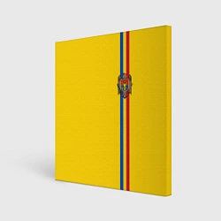 Холст квадратный Молдавия: лента с гербом, цвет: 3D-принт