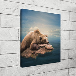 Холст квадратный Грустный медведь, цвет: 3D-принт — фото 2