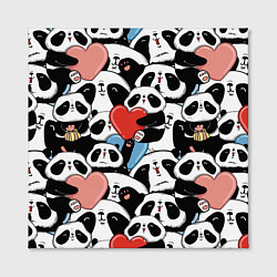 Холст квадратный Милые панды, цвет: 3D-принт — фото 2