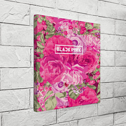 Холст квадратный Black Pink: Abstract Flowers, цвет: 3D-принт — фото 2