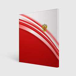 Холст квадратный Россия: красная волна, цвет: 3D-принт