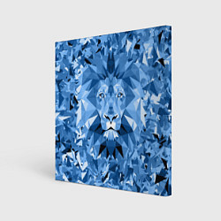 Холст квадратный Сине-бело-голубой лев, цвет: 3D-принт