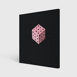 Холст квадратный Black Pink Cube, цвет: 3D-принт